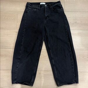 Abercrombie & Fitch Dark Gray/black Barrel Jeans